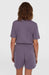 O'Neill Essentials script sweatshorts in storm purple, elastic waist, back pocket, rear view