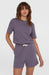 O'Neill Essentials women's purple sweatshorts with drawstring, script logo, surf clothing