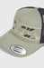 O'Neill green trucker cap with mesh back and floral design, surf clothing accessory