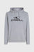 O'Neill grey logo hoodie, surf clothing with front pocket and drawstring hood