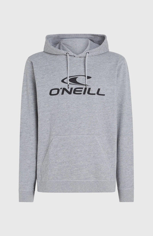O'Neill grey logo hoodie, surf clothing with front pocket and drawstring hood