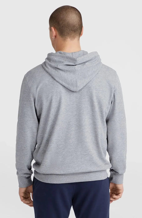 O'Neill logo hoodie in silver melee, back view, surf clothing for watersports