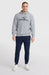 O'Neill logo hoodie in silver melee, surf clothing for men, shown on model front view