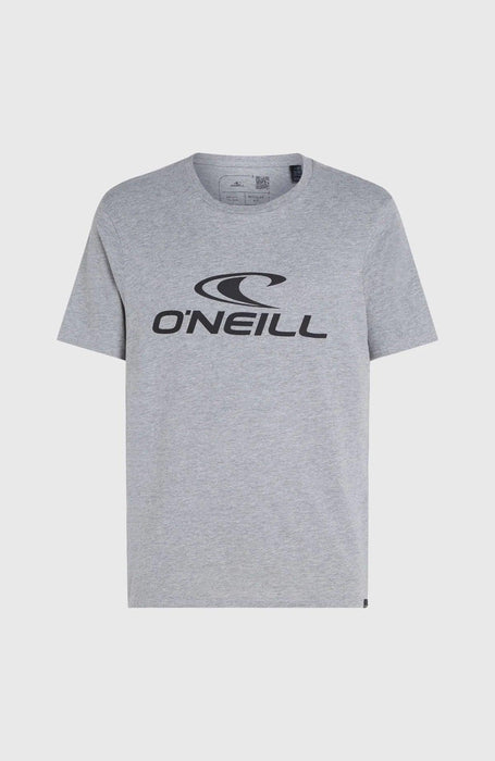 O'Neill grey logo t-shirt for watersports, short sleeve, crew neck, front print design