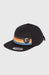 O'Neill black cap with retro sunset stripes and adjustable strap, surf clothing accessory