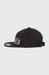 O'Neill black surf cap with logo patch and multicolour stripes, adjustable strap