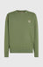 O'Neill green crew neck sweatshirt with chest logo patch, surf clothing