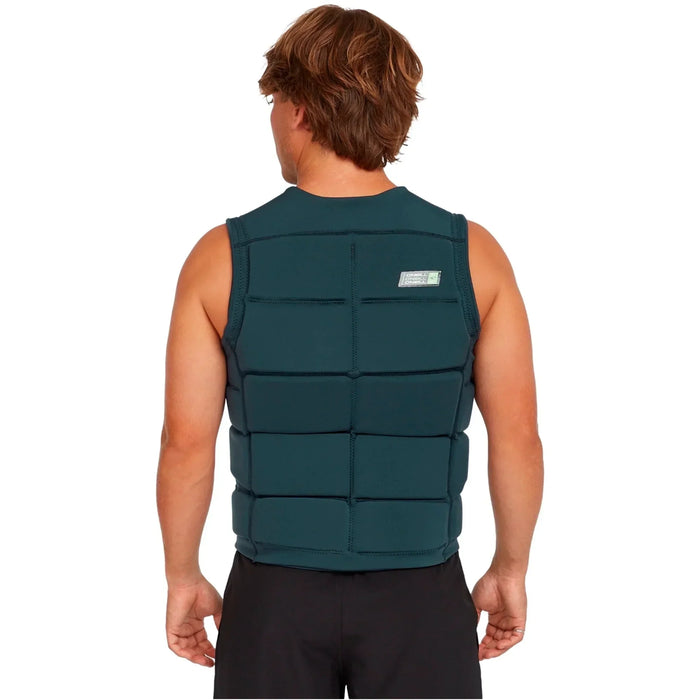 O'Neill men's comp vest in dark blue, sleeveless watersports impact jacket, back view