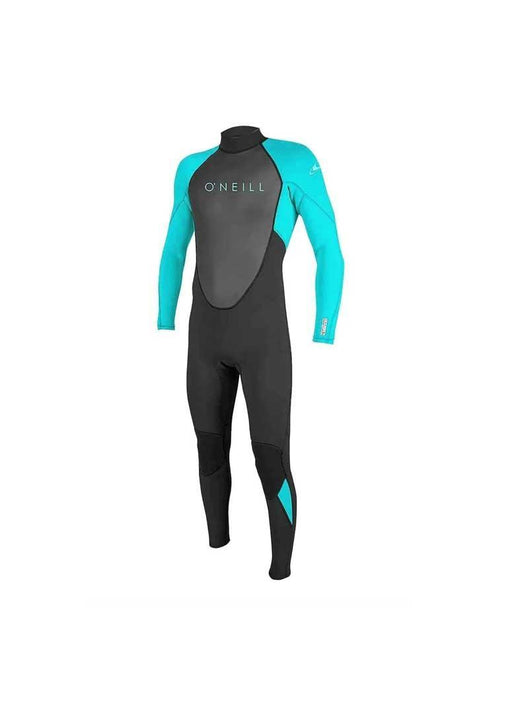 O'Neill Youth Wetsuit Reactor-2 3/2 Back Zip Full Black Aqua - Boardworx