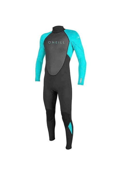 O'Neill Youth Wetsuit Reactor-2 3/2 Back Zip Full Black Aqua - Boardworx