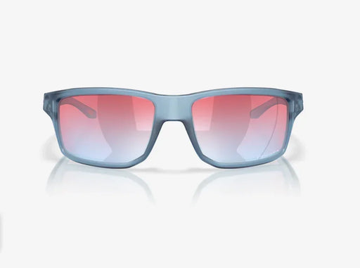 Oakley Gibston sunglasses with matte transparent stonewash frame and prizm snow sapphire lenses