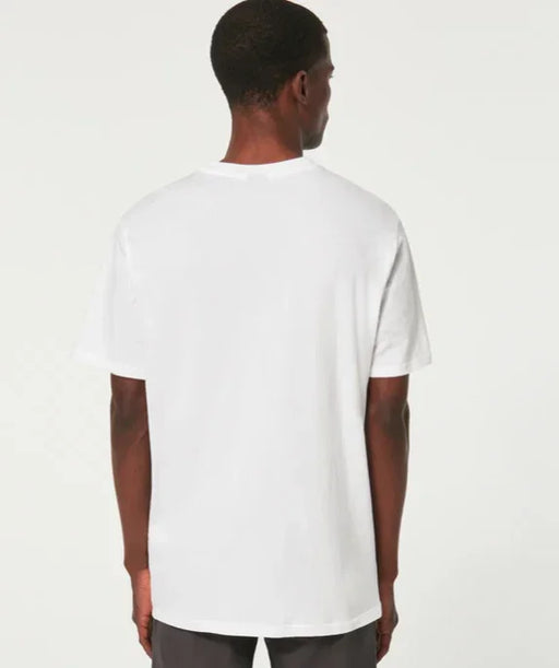 Back view of Oakley O Bark 2.0 white t-shirt, short sleeve surf clothing
