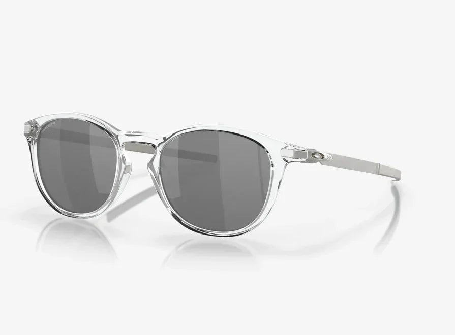 Oakley Pitchman R sunglasses with clear frame and black lenses, ideal for watersports