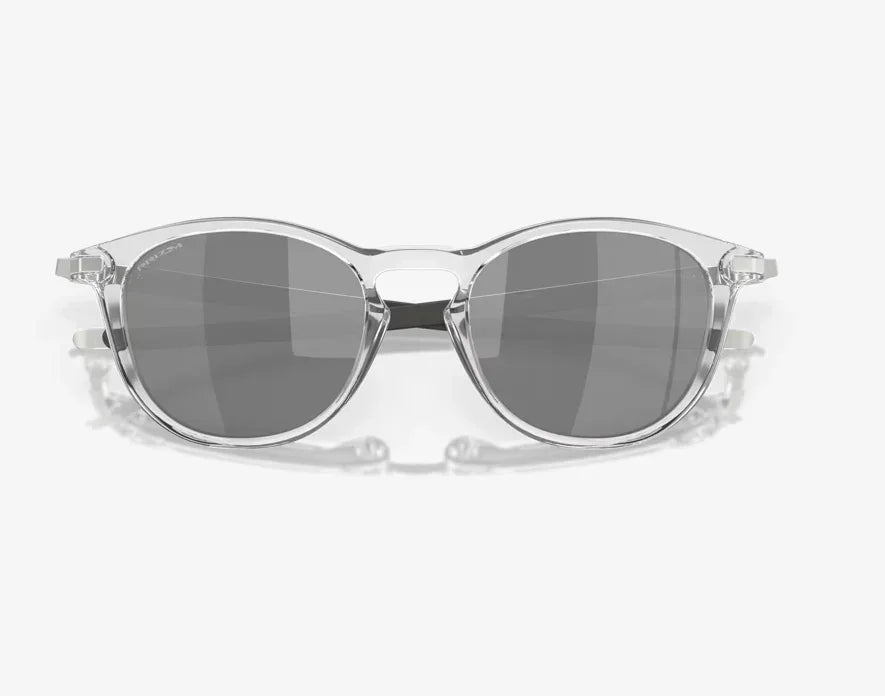 Oakley sunglasses with clear polished frame and black lenses, ideal for watersports