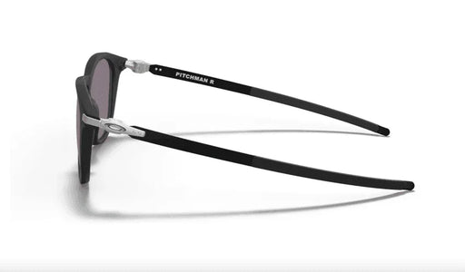 Oakley Pitchman R satin black sunglasses with Prizm Grey lenses, side view
