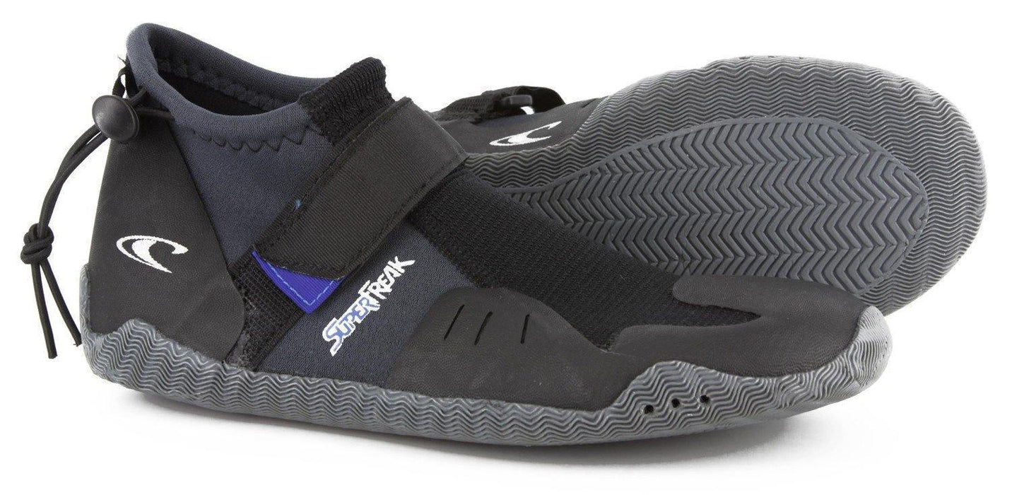 O'Neill Superfreak Tropical 2mm round toe wetsuit shoe, black neoprene surf boot