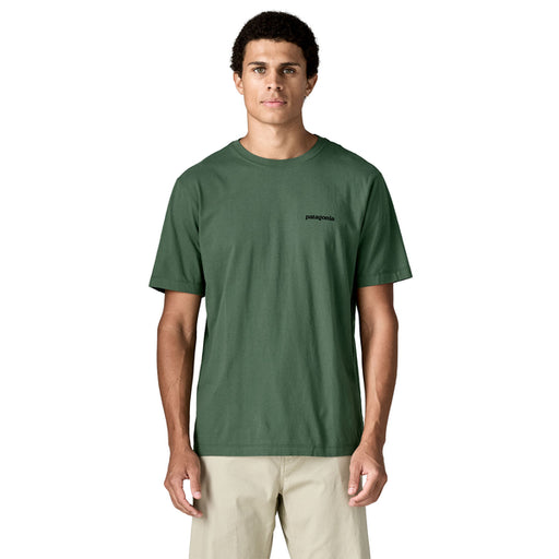 Patagonia P-6 Logo T-Shirt in Canopy Green, back view with P-6 graphic