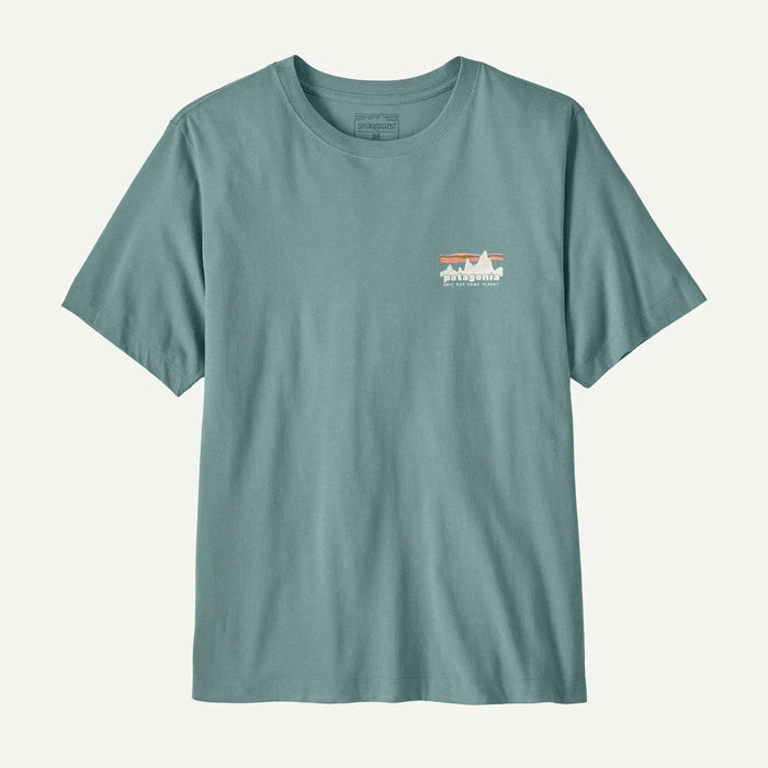 Patagonia 73 Skyline T-shirt in blue sage, short sleeve surf clothing with chest logo