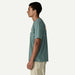 Patagonia 73 Skyline T-shirt in blue sage, side view, surf clothing for watersports