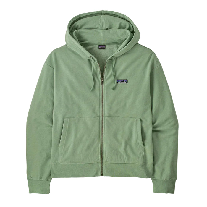Patagonia Ahnya full zip hoody in ellwood green with front pockets and logo patch