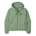 Patagonia Ahnya full zip hoody in ellwood green with front pockets and logo patch