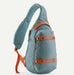 Patagonia Atom Sling Bag 8L in Blue Sage with orange straps