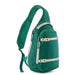 Patagonia Atom Sling Bag 8L in Gem Green with white zips