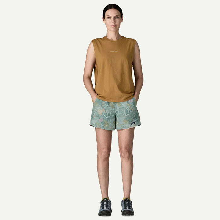 Patagonia Baggies 5-inch women's board shorts in moon tripper virtually blue, floral print