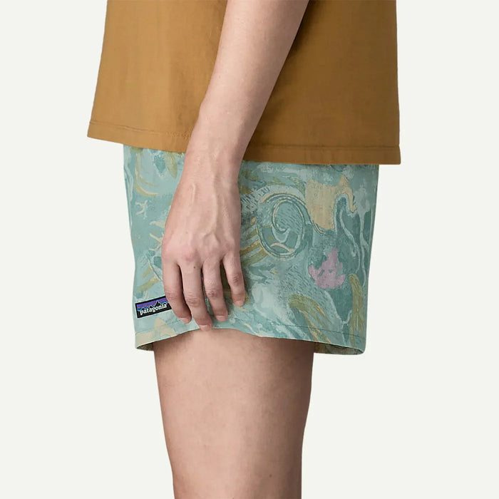 Patagonia Baggies Shorts 5 inch in Moon Tripper Virtually Blue with branded patch