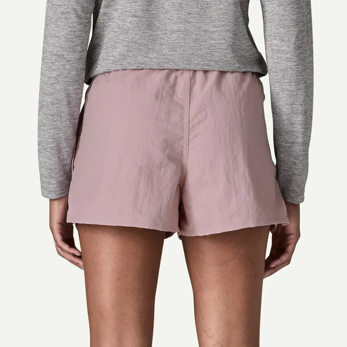 Patagonia Barely Baggies shorts in quiet violet, back view, women's surf clothing