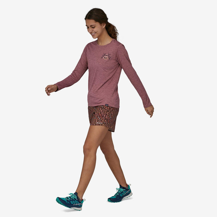 Patagonia Long-Sleeved Capilene® Cool Daily Graphic Shirt - Lands Across The Trail: Evening Mauve X-Dye - Boardworx