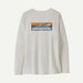 Patagonia long sleeve graphic surf shirt in light grey with mountain and wave logo on back