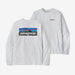 Patagonia Long-Sleeved P-6 Logo Responsibili-Tee White - Boardworx