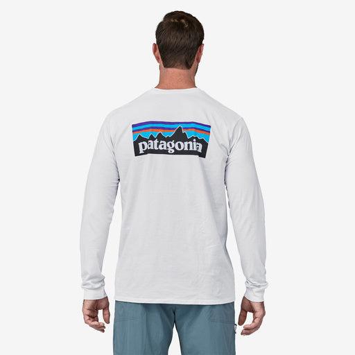 Patagonia Long-Sleeved P-6 Logo Responsibili-Tee White - Boardworx