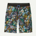Patagonia men's Hydropeak boardshorts in black with multicolour floral print