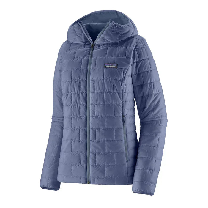 Patagonia Nano Puff Hoody insulated jacket in current blue with zip and hood