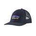 Patagonia trucker cap in navy with mesh back and embroidered logo patch, surf clothing