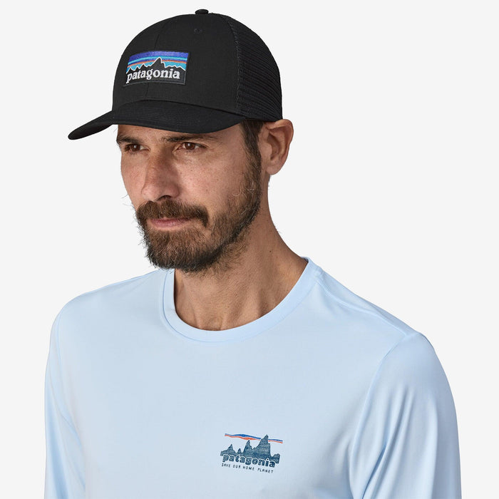 Patagonia P-6 Logo Trucker Cap Black - Boardworx