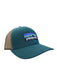 Patagonia P-6 Logo trucker hat in cascade green with mesh back panel