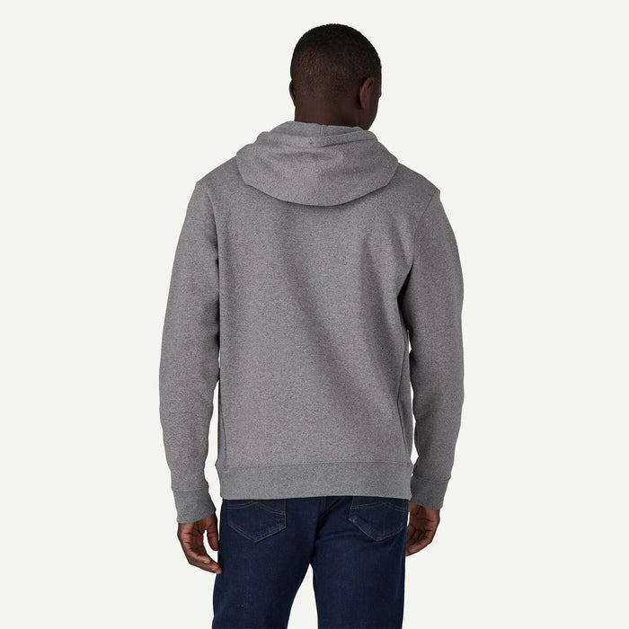 Patagonia P-6 Logo Uprisal Hoody in gravel heather grey, back view