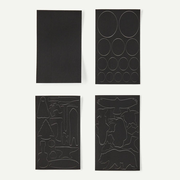 Patagonia black patch kit for watersports gear, assorted shapes and sizes, four sheets