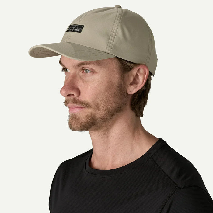 Patagonia Terrebonne hat in river rock green worn by man, outdoor sports cap