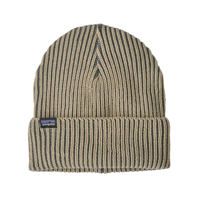 Patagonia Fisherman's Rolled Beanie Contrast Stripe: Weathered Stone