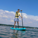 Sandbanks Style Pro X Agadir all-round inflatable paddle board being paddled on coastal water