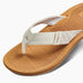 Reef Santa Ana flip flop with tan sole and white strap, summer surf footwear