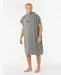 Rip Curl olive hooded towel poncho for watersports, worn by barefoot male model