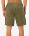 Rip Curl men's corduroy surf shorts in dusty olive, elastic waist, back zip pocket