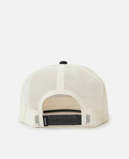 Rip Curl mesh trucker cap in gold with adjustable snapback closure, rear view