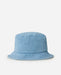 Rip Curl light blue denim bucket hat with short brim, surf clothing accessory