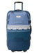 Rip Curl F-Light Global 100L travel bag in blue with patterned stripe and telescopic handle